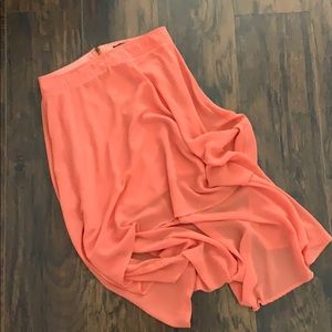 Salmon High Low Skirt